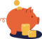 économies tirelire avec pièce de monnaies pour symboliser les économies