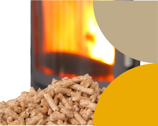 header poele à bois image d'une poêle à bois avec des pellets